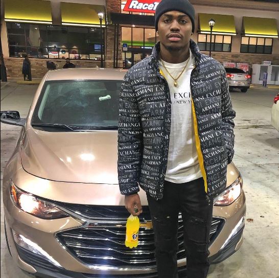 Tyrique Stevenson with his car