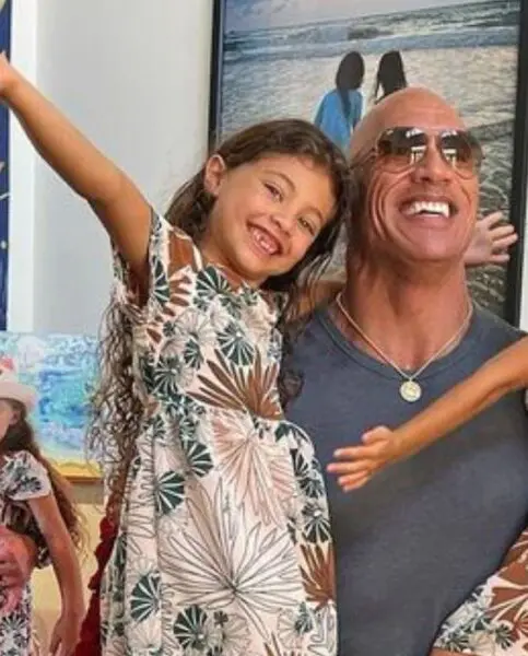 Dwayne Johnson con su hija Jasmine Johnson 483x600