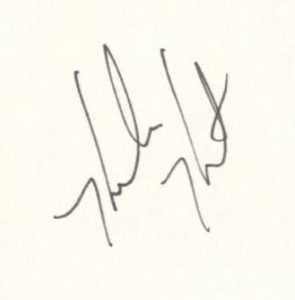 Firma de Helen Hunt, 295 x 300